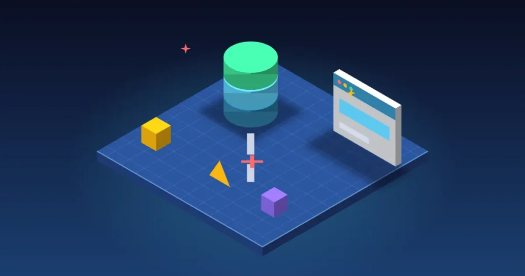 Base de données et fenêtre de site reliées par un câble coupé, illustrant l'erreur de connexion à la base de données WordPress