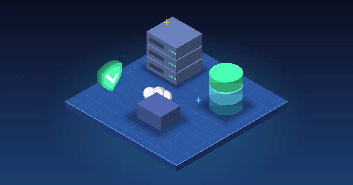 Serveur, base de données, cloud et bouclier validé illustrant les trois méthodes pour sauvegarder un site WordPress